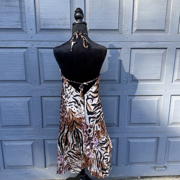 Animal‎ Print Dress Women's Size XS/S Strapless Tie Around Neck! - Picture 2 of 6